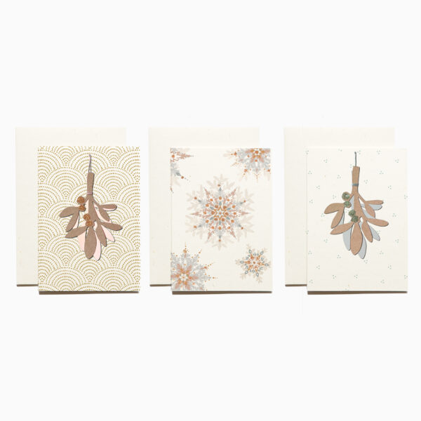 Cartes de vœux peintes à la main -3 séries de magie d'hiver