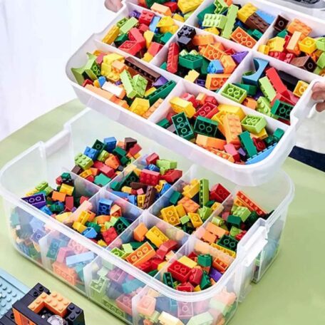 Boîte de rangement empilable avec couvercle
