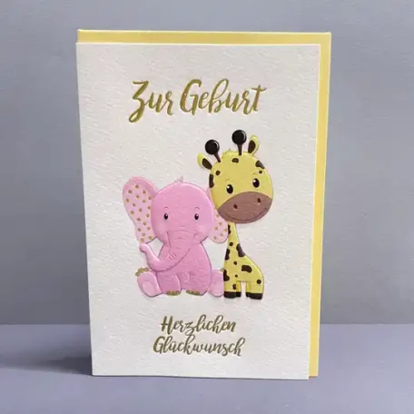 Carte double | Girafe - girl