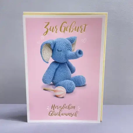 Carte double| éléphant - girl