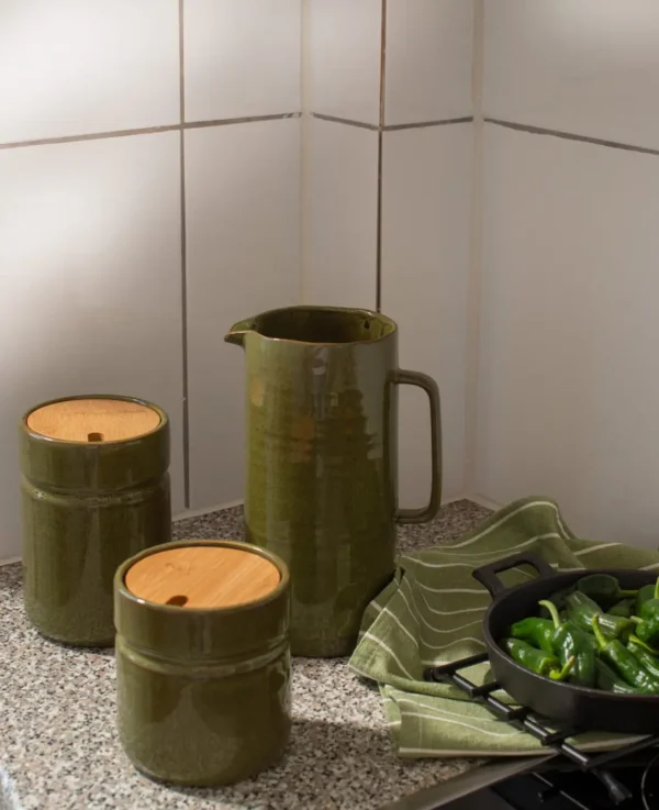 Keramik Dose, olive, 11x16cm – Image 6