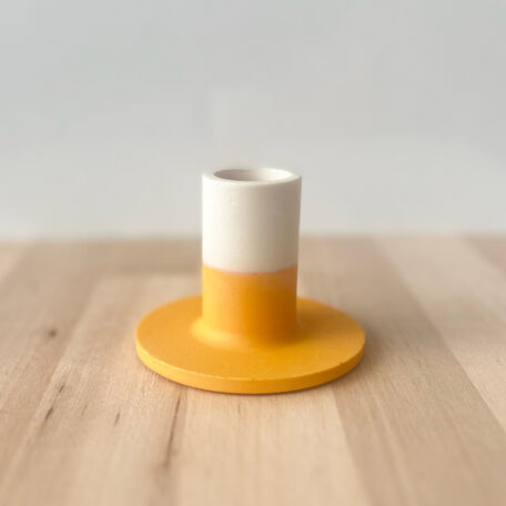 Kerzenständer, weiss-orange