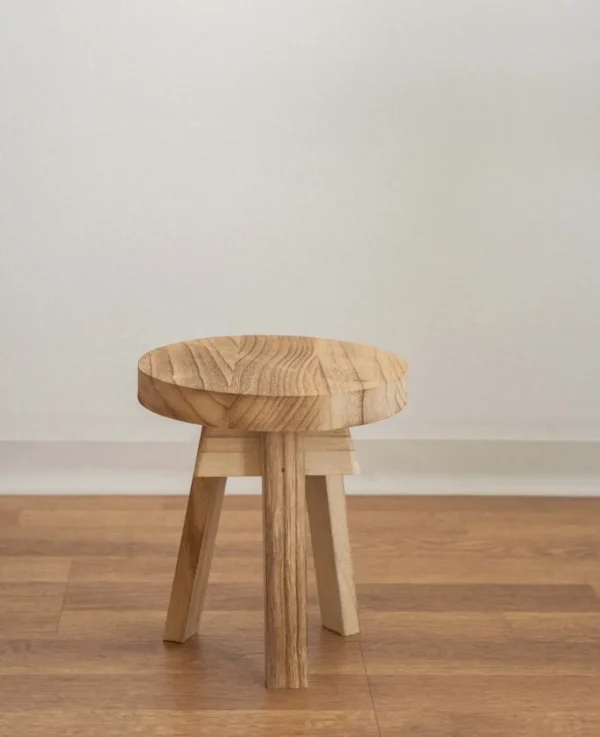 Runder Holzhocker, 21cm – Image 2