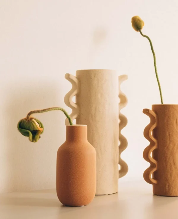 Keramikvase, orange, 10x20cm – Image 7
