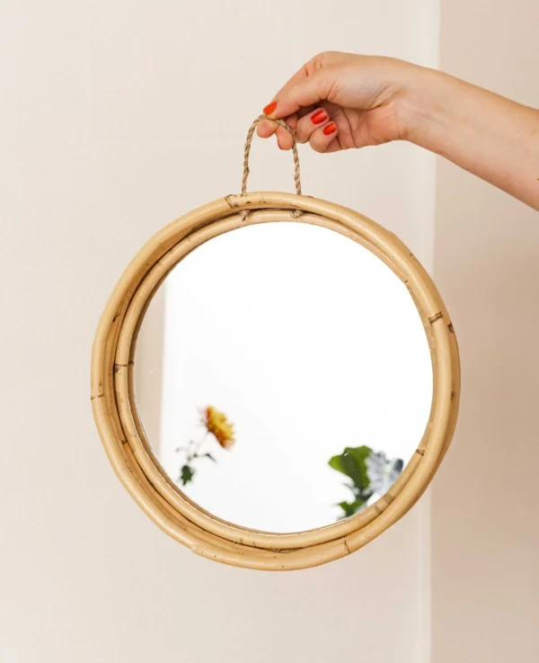 Runder Spiegel Rattan, D 30 cm – Image 6