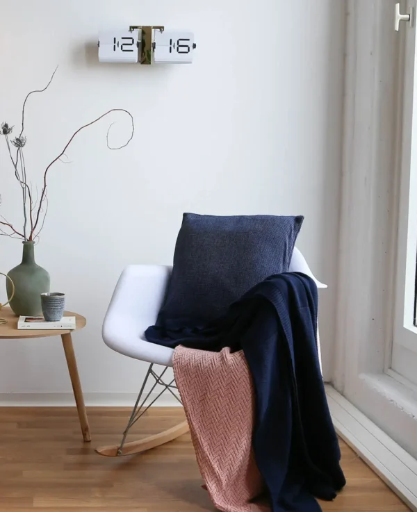 Strickdecke, blau, 130x170cm – Image 3