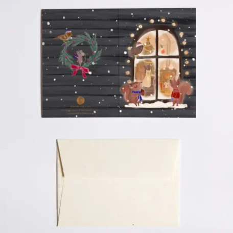 Cartes de vœux peintes à la main -3 séries d'amis d'hiver