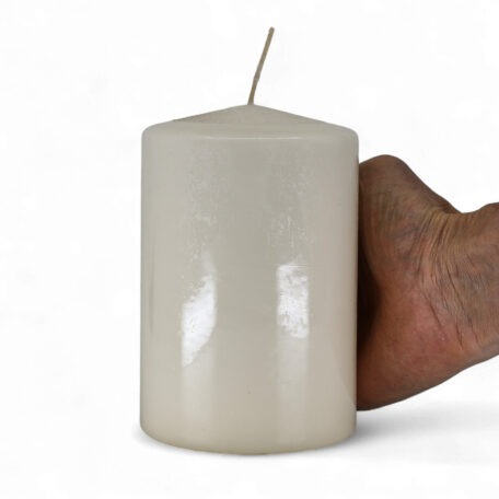 Stumpenkerze 'Wollweiss' Ø100mm Höhe 150mm