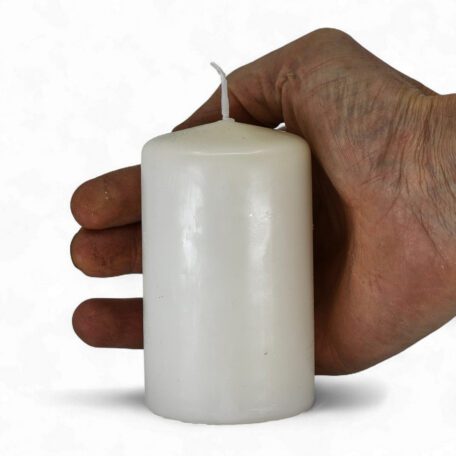 Stumpenkerze 'Wollweiss' Ø60mm Höhe 100mm