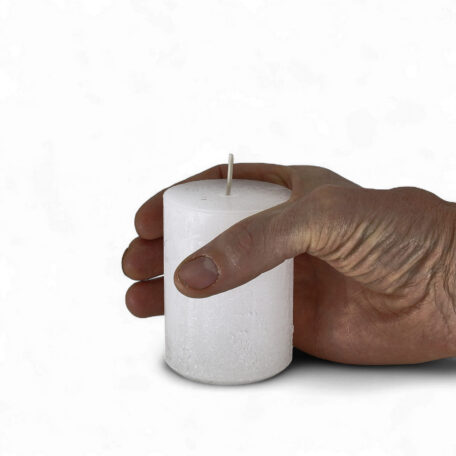 Kerze 'Rustic' Weiss Ø60mm Höhe 80mm
