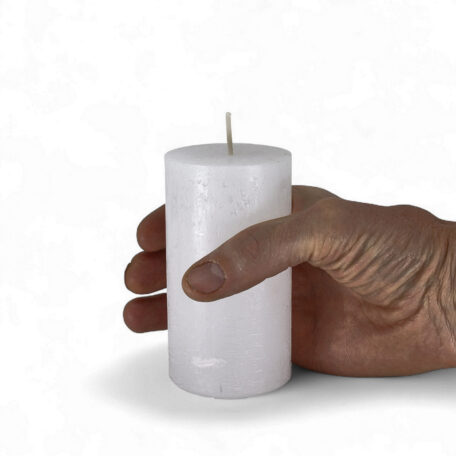 Kerze 'Rustic' Weiss Ø60mm Höhe 110mm