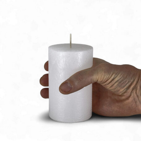 Kerze Rustic 'Weiss' Ø70mm Höhe 110mm