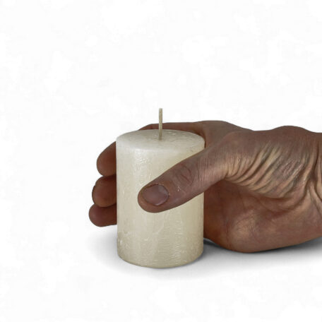 Kerze Rustic 'Wollweiss' Ø60mm Höhe 80mm
