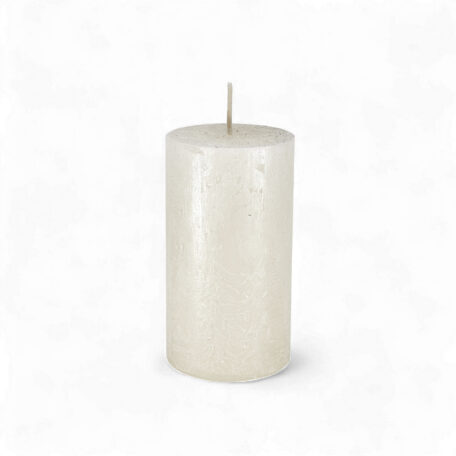 Kerze Rustic 'Wollweiss' Ø60mm Höhe 110mm