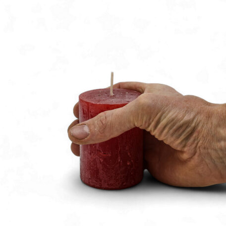 Kerze 'Rustic' Rubinrot Ø60mm Höhe 80mm