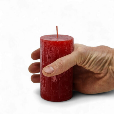 Kerze 'Rustic' Rubinrot Ø60mm Höhe 110mm