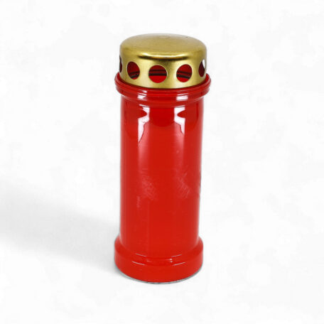 Grablicht 'Golddeckel Nr.6' rot - 70h - 173x67mm