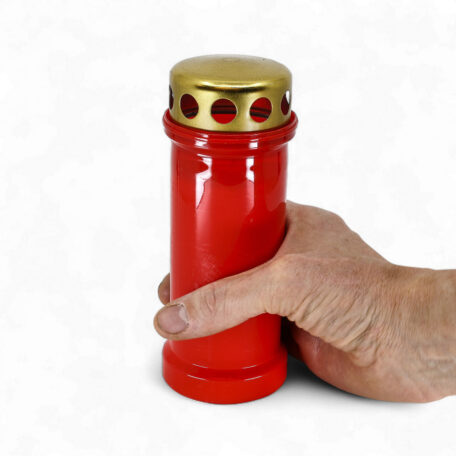 Grablicht 'Golddeckel Nr.6' rot - 70h - 173x67mm