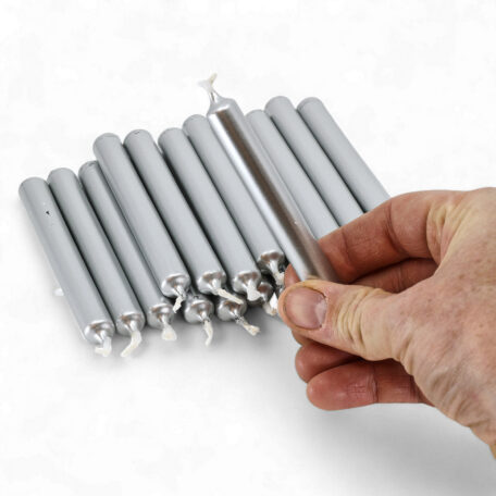 Baumkerzen h105mm d13mm silber - 20 Stück