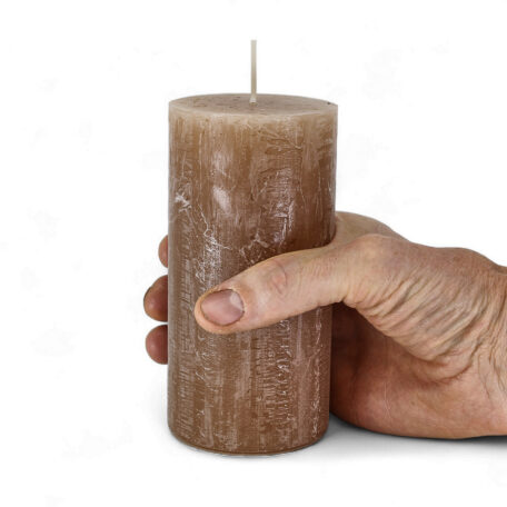 Kerze Rustic 'Erdnuss' Ø70mm Höhe 140mm