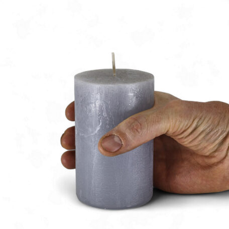 Kerze Rustic 'Silbergrau' Ø70mm Höhe 110mm