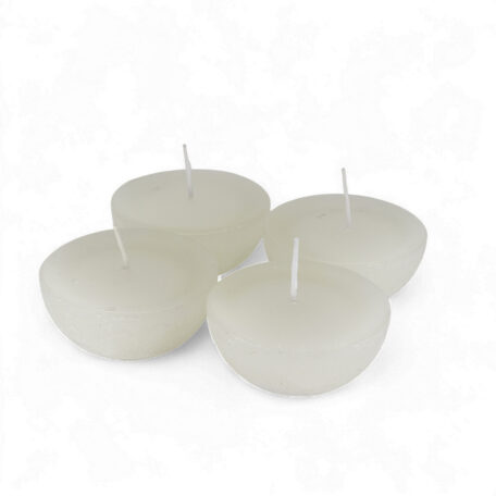 Schwimmkerzen 'Rustic' d80mm wollweiss