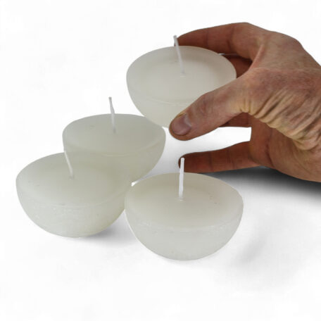 Schwimmkerzen 'Rustic' d80mm wollweiss
