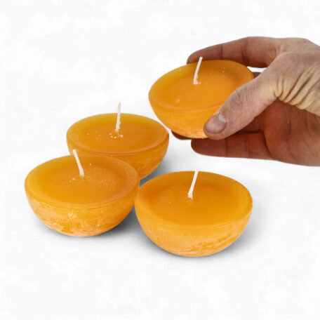 Schwimmkerzen 'Rustic' d80mm safran
