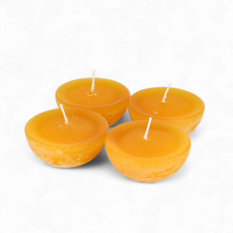 Schwimmkerzen 'Rustic' d80mm safran