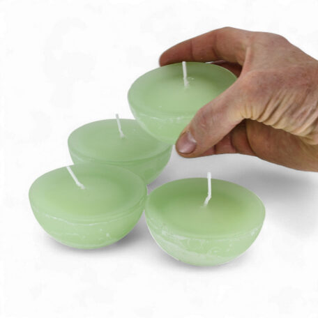 Schwimmkerzen 'Rustic' d80mm softgrün