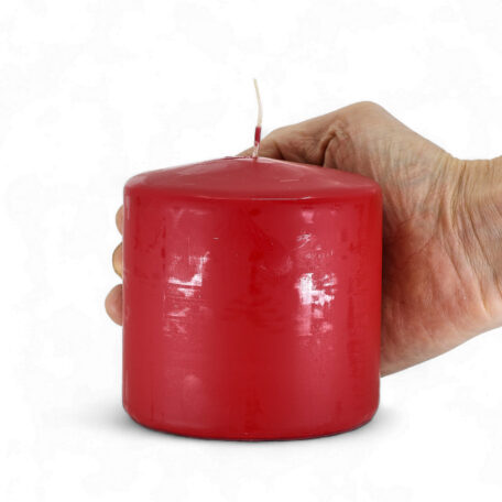 Bougie ronde 'rouge carmin' Ø100mm hauteur 100mm