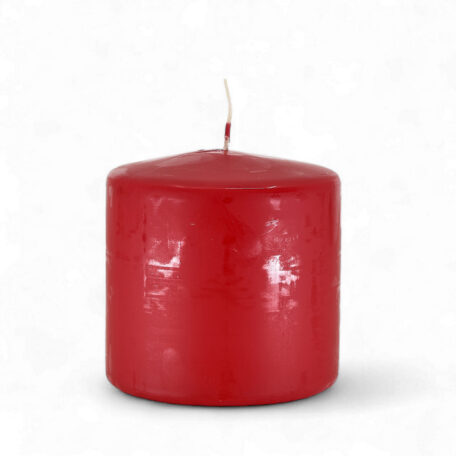 Bougie ronde 'rouge carmin' Ø100mm hauteur 100mm