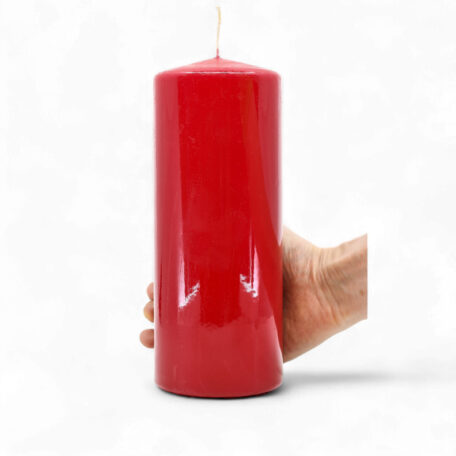 Bougie ronde 'rouge carmin' Ø100mm hauteur 250mm