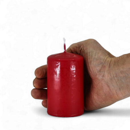 Bougie ronde 'rouge carmin' Ø60mm hauteur 100mm