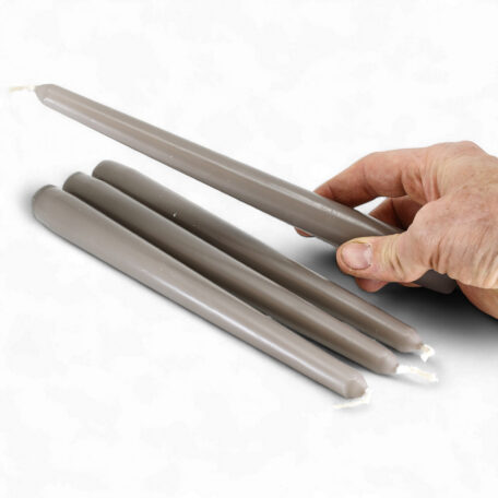Spitzkerzen 245/24mm 'Helles Taupe' à 4 Stück