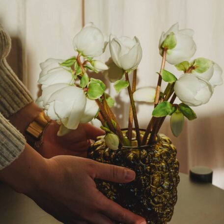 Fleurs d'hellébore 23cm en bouquet de 10