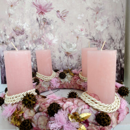 Adventskranz rosa