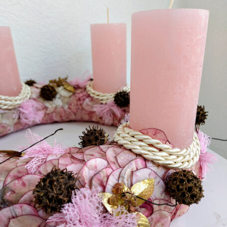 Adventskranz rosa