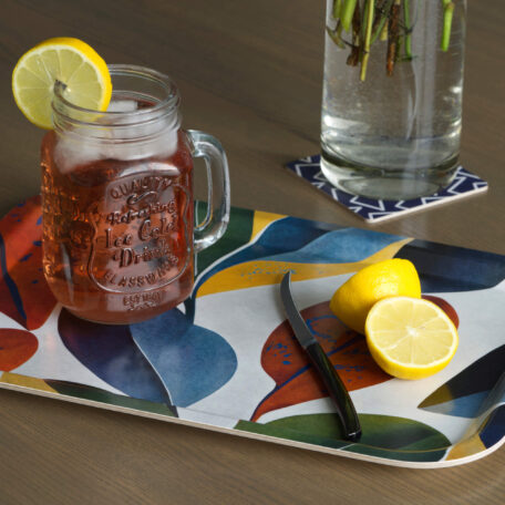 Tablett aus Birkenholz 'Leaves', 34 x 24 cm