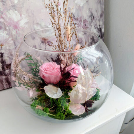 Arrangement in einer Glasschale 