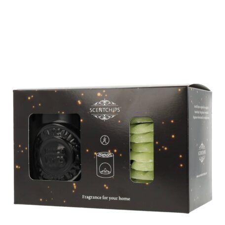 Set cadeau Burner Sparkles noir & cire parfumée Opus Illusion