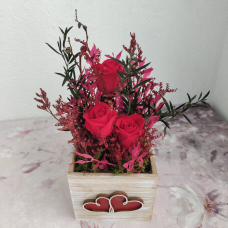 Holztopf - Die beiden Herzen