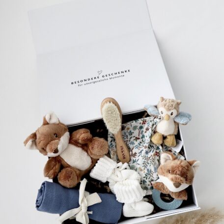 Coffret cadeau bébé renard et hibou