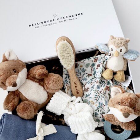 Coffret cadeau bébé renard et hibou