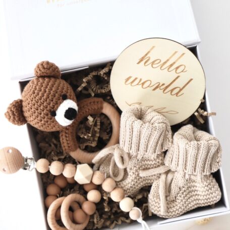 Boîte cadeau pour bébé Beige 