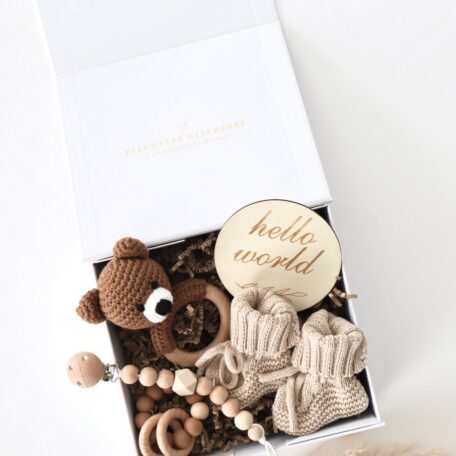 Boîte cadeau pour bébé Beige 