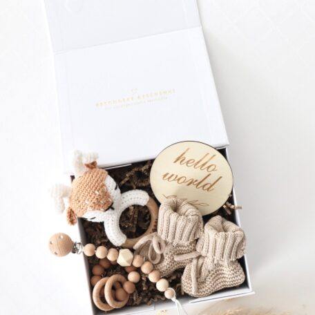 Boîte cadeau pour bébé Beige 