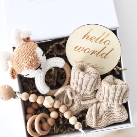 Boîte cadeau pour bébé Beige 