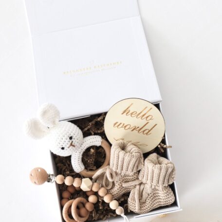 Boîte cadeau pour bébé Beige 