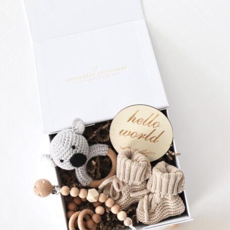 Boîte cadeau pour bébé Beige 